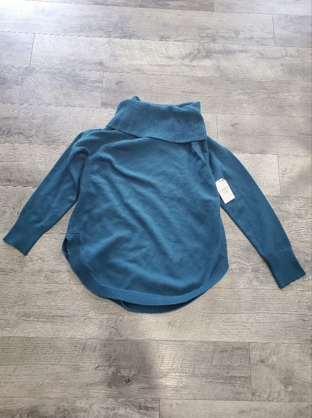 Teal Time And Tru Crowl Neck Tunic Sweater